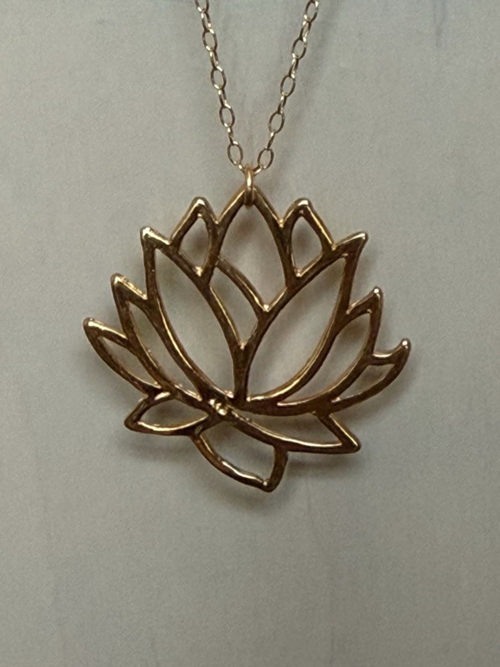 14k Gold Lotus Pendant Necklace